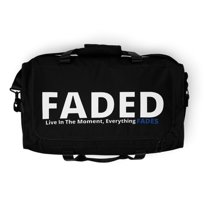 Faded (Subtle Blue Logo/Black Bag) Duffle Bag