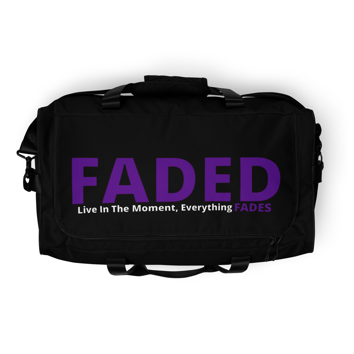 Faded (Purple Logo/Black Bag) Duffle Bag