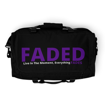 Faded (Purple Logo/Black Bag) Duffle Bag