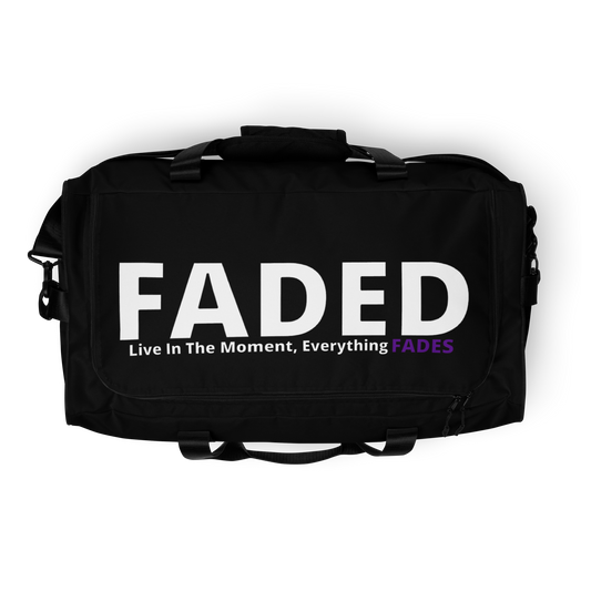 Faded (Subtle Purple Logo/Black Bag) Duffle Bag