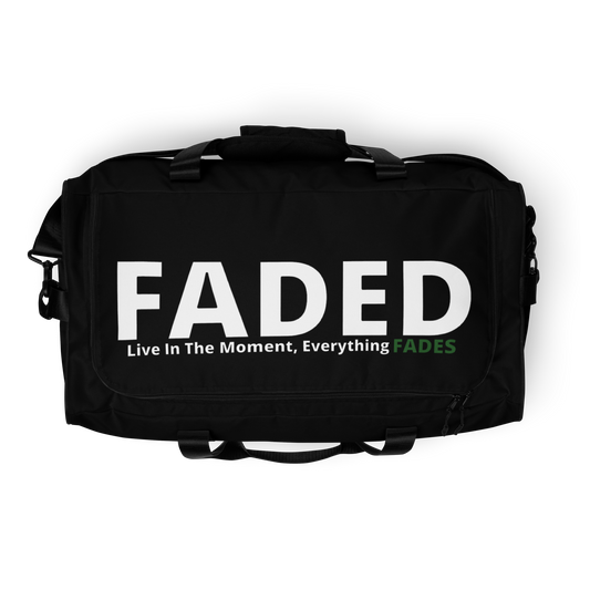 Faded (Subtle Green Logo/Black Bag) Duffle Bag