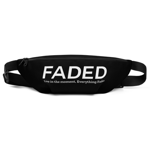 Faded "Live In The Moment" Black Fanny Pack - Faded Fabrics