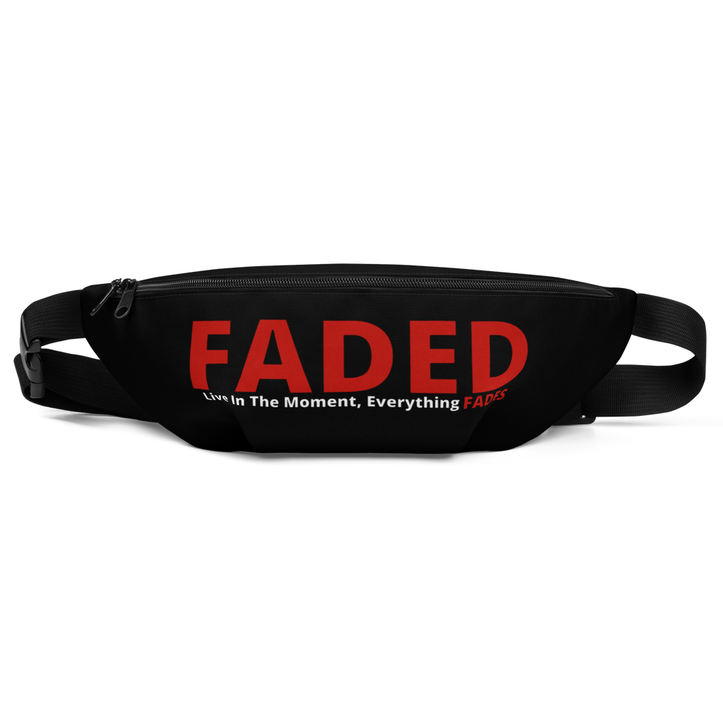 Faded (Red Logo) "Live In The Moment" Black Fanny Pack