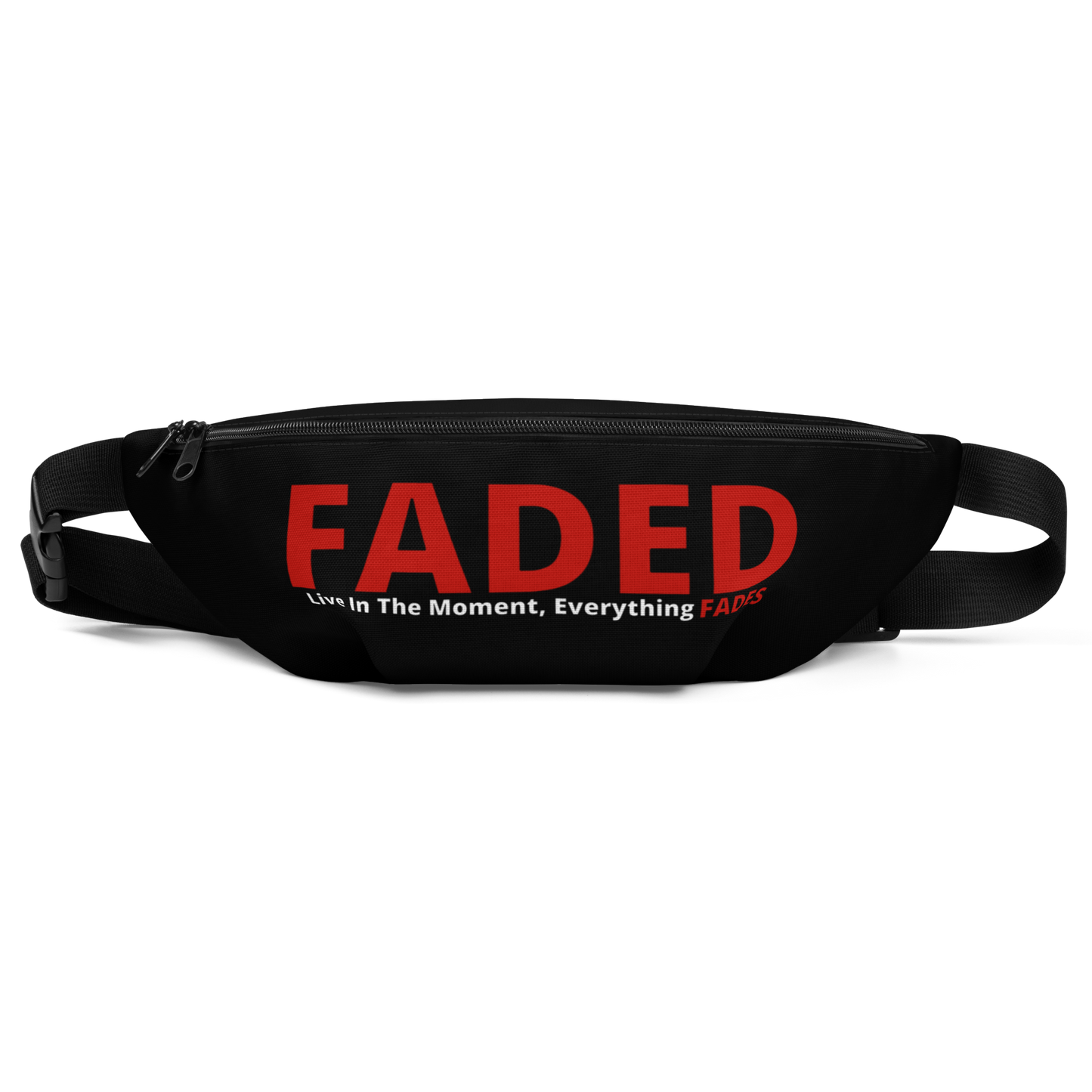 Faded (Red Logo) "Live In The Moment" Black Fanny Pack