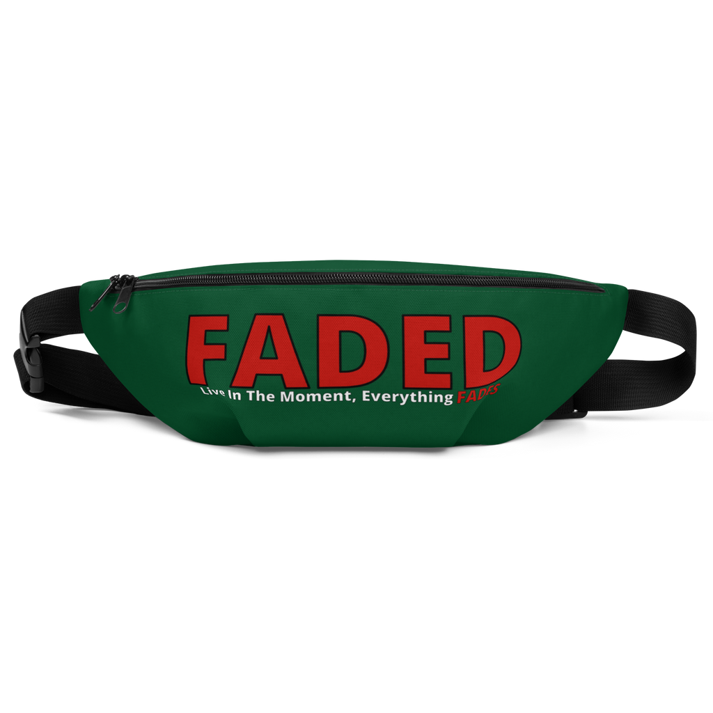 Faded (Red Logo) "Live In The Moment" Green Fanny Pack