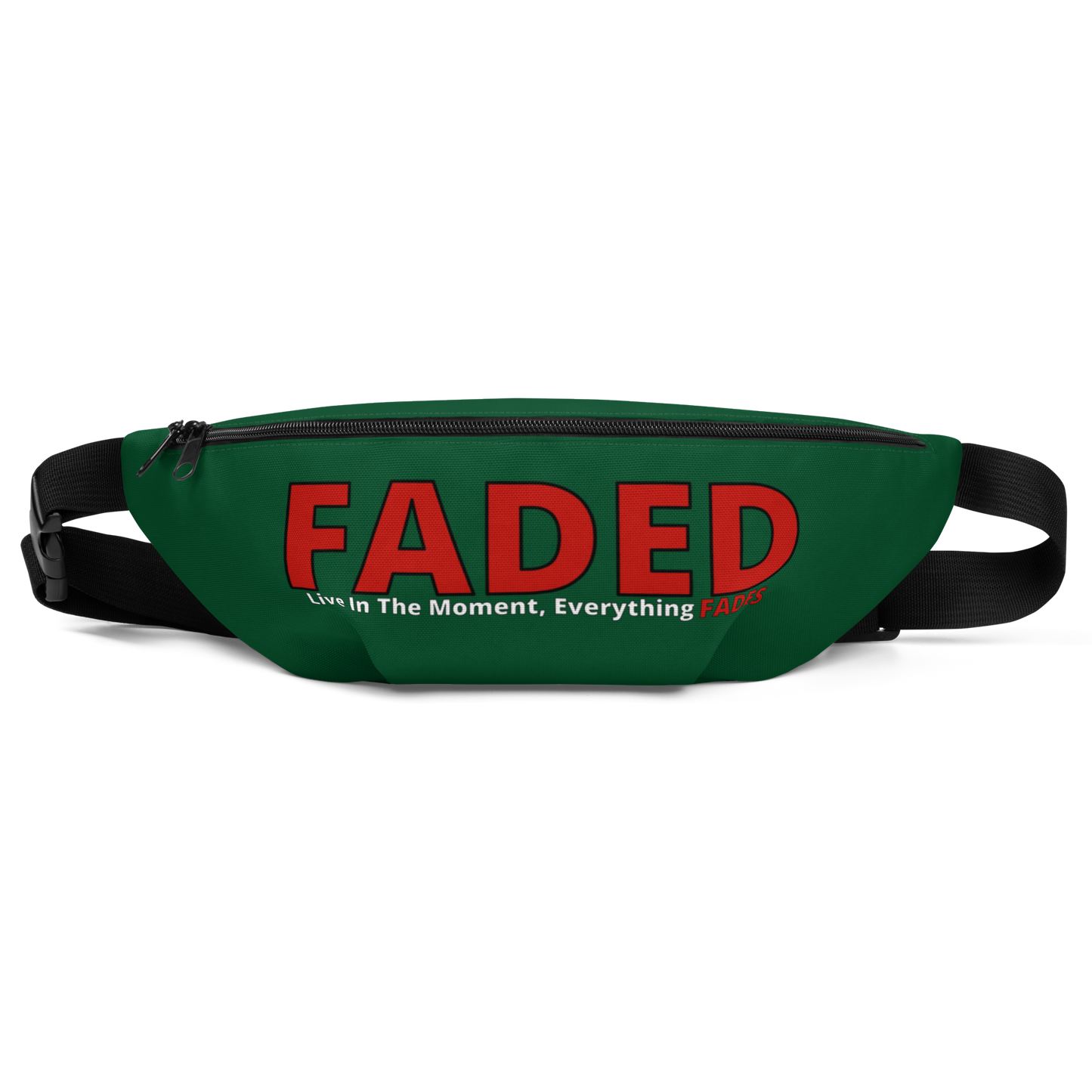 Faded (Red Logo) "Live In The Moment" Green Fanny Pack