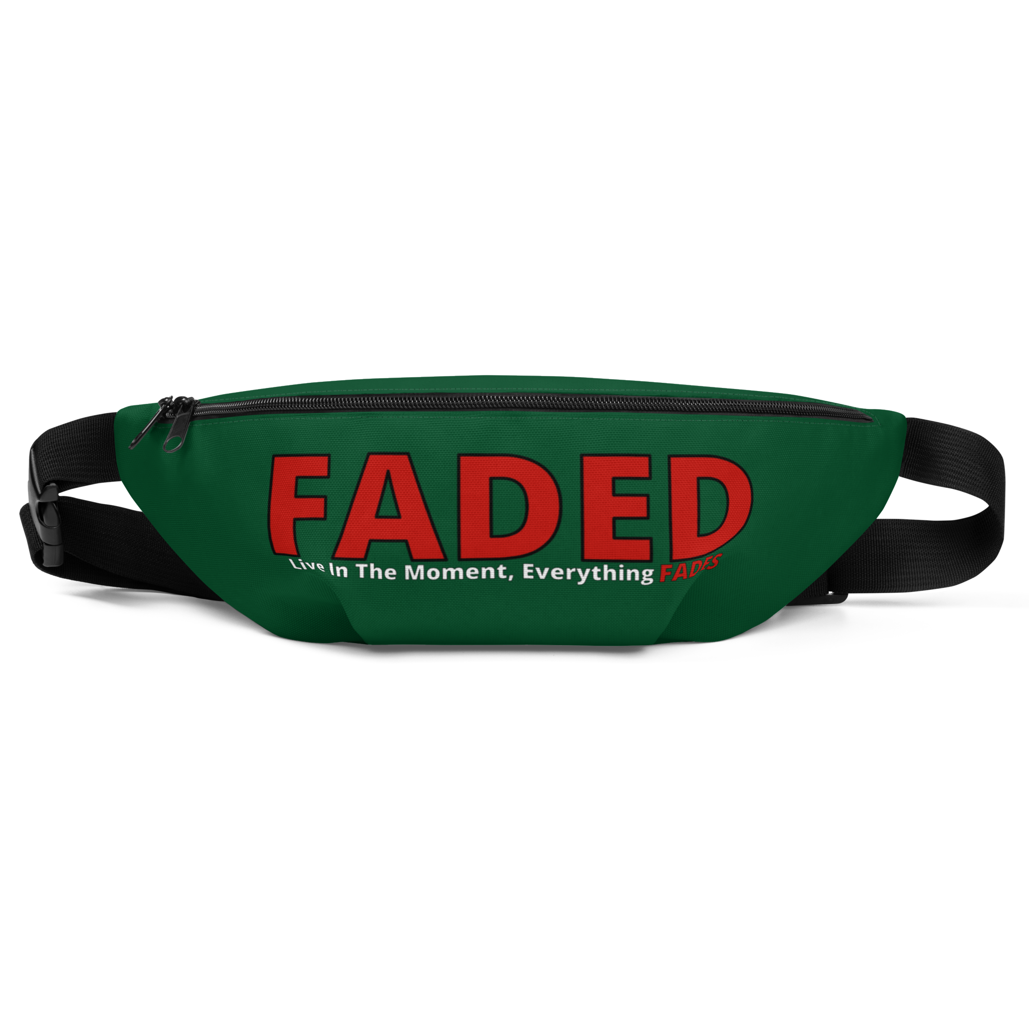 Faded (Red Logo) "Live In The Moment" Green Fanny Pack