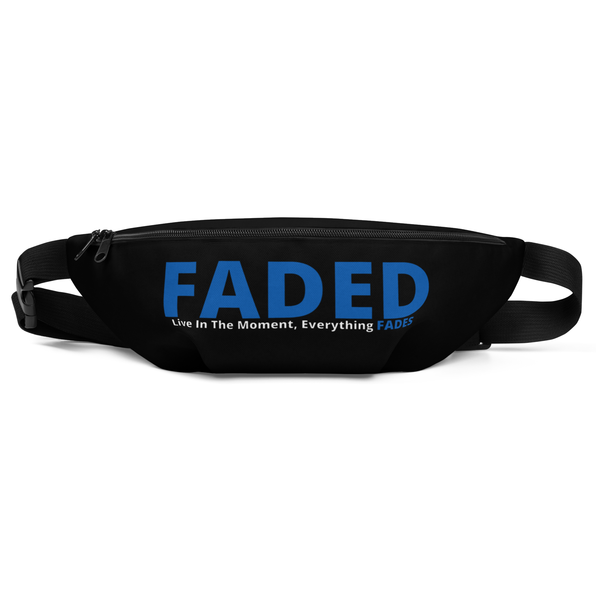 Faded (Blue Logo) Black Fanny Pack