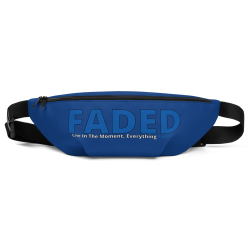 Faded (Blue Logo) "Live In The Moment" Blue Fanny Pack - Faded Fabrics