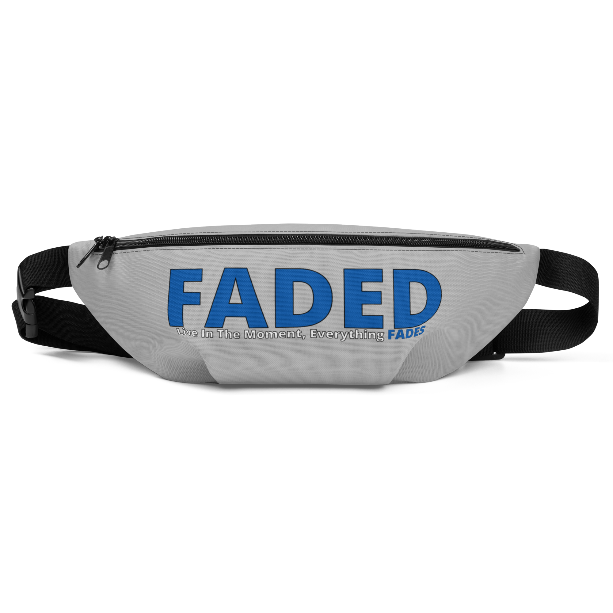 Faded (Blue Logo) "Live In The Moment" Grey Fanny Pack