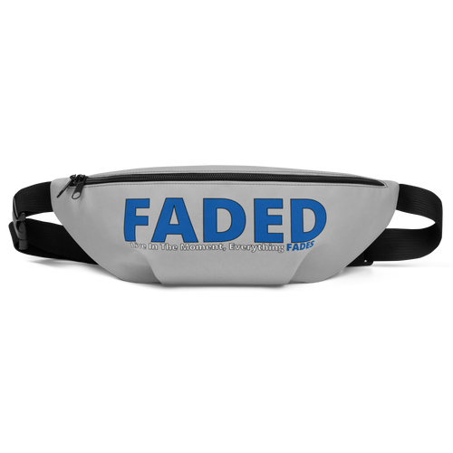 Faded (Blue Logo) "Live In The Moment" Grey Fanny Pack - Faded Fabrics