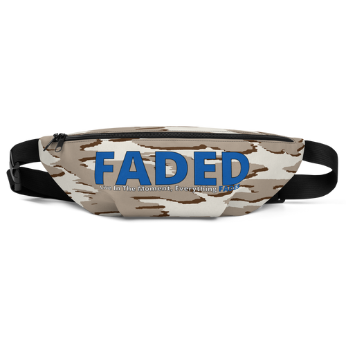 Faded (Blue Logo) "Live In The Moment" Camo Fanny Pack - Faded Fabrics