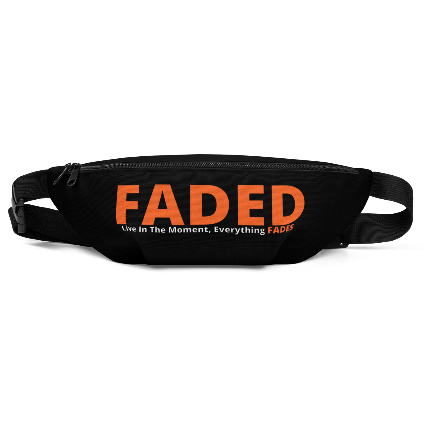 Faded (Orange Logo) "Live In The Moment" Black Fanny Pack