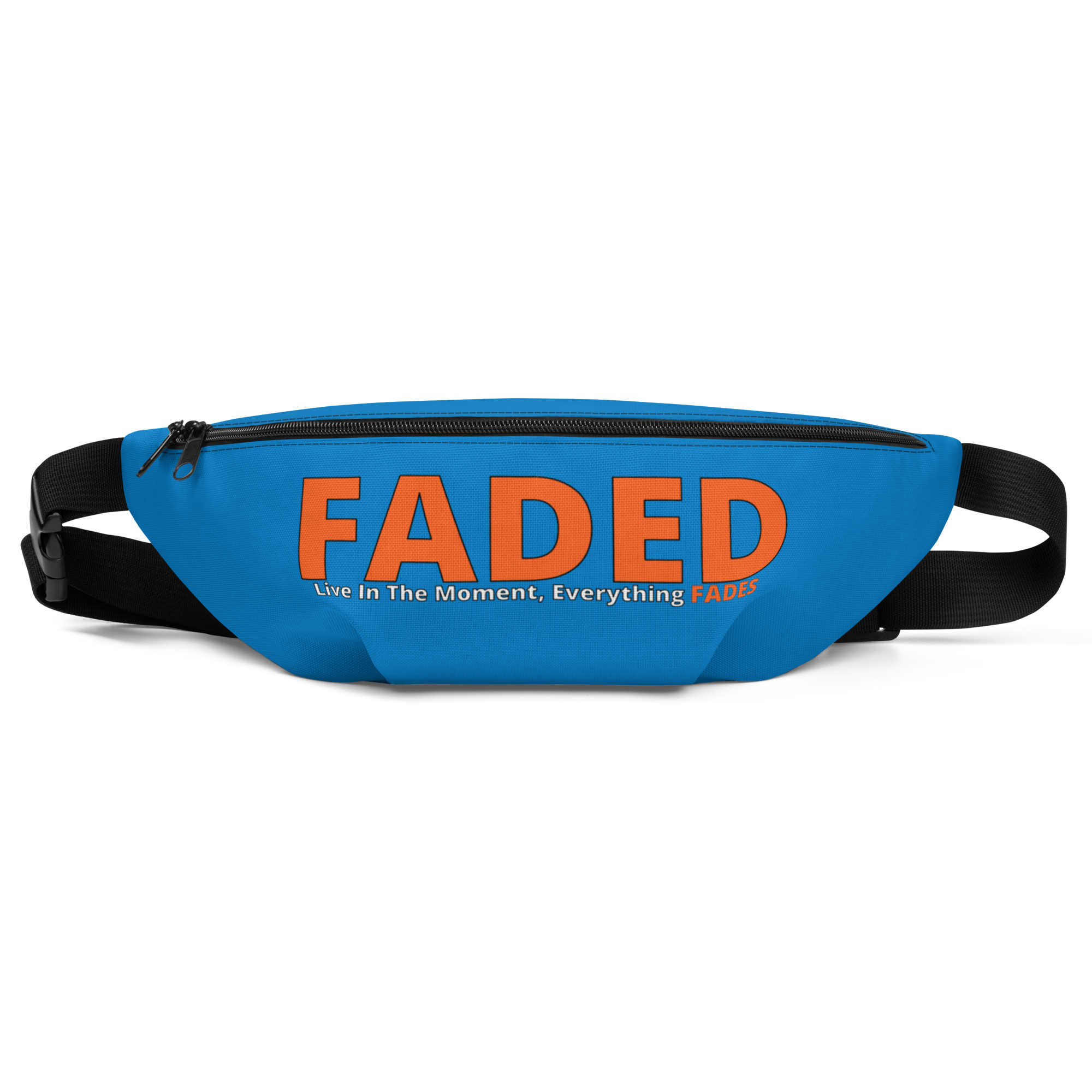 Faded (Orange Logo) "Live In The Moment" Blue Fanny Pack