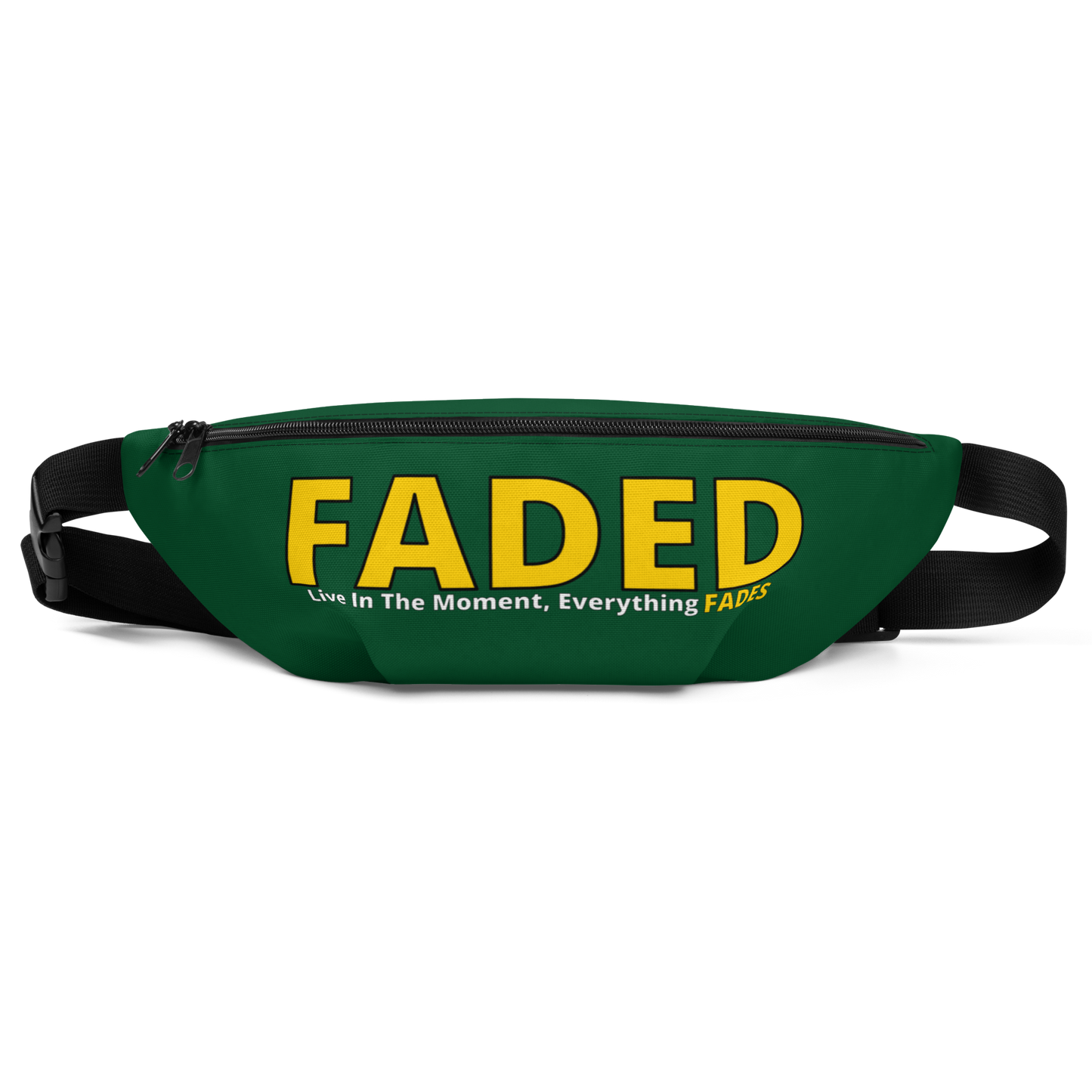 Faded (Yellow Logo) "Live In The Moment" Green Fanny Pack