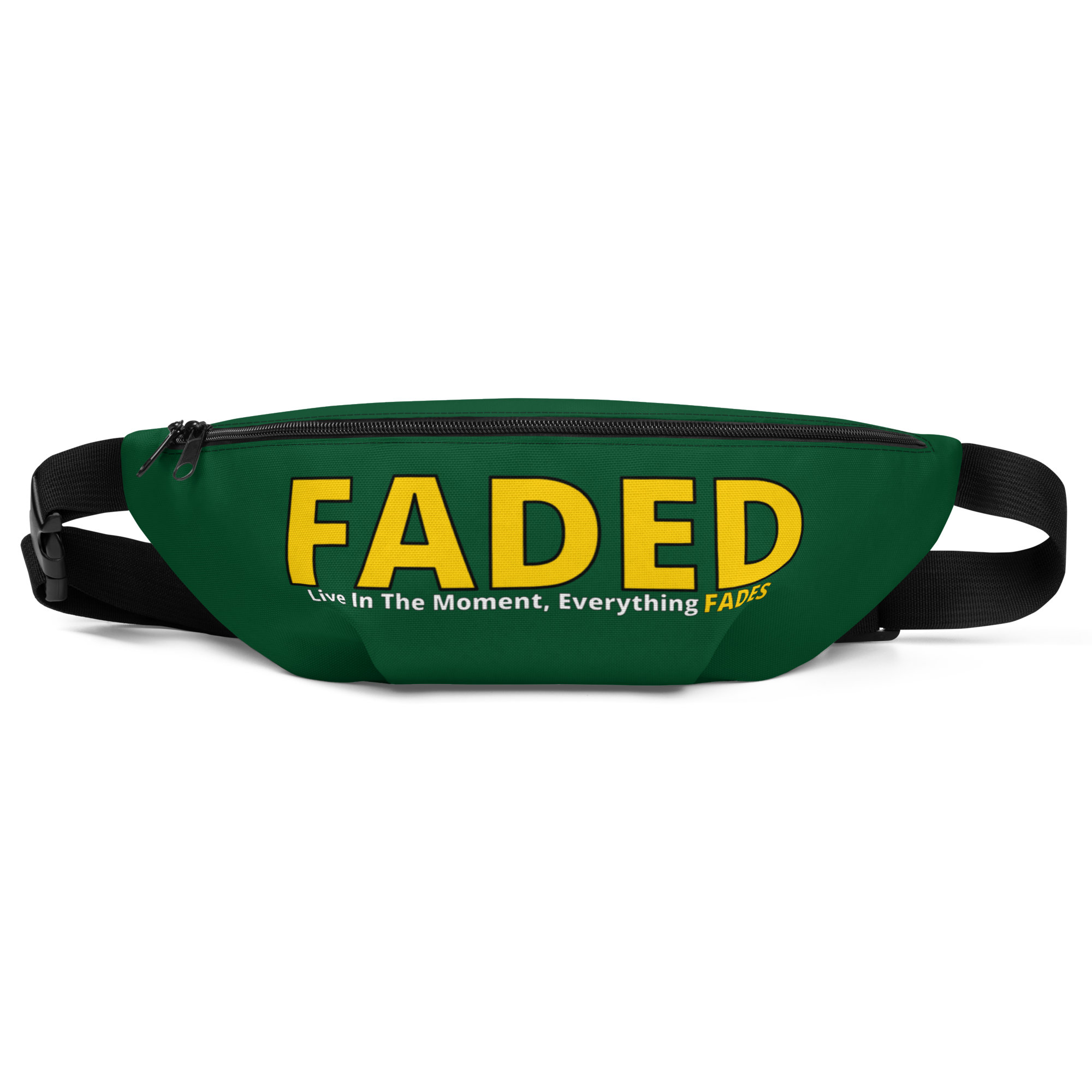 Faded (Yellow Logo) "Live In The Moment" Green Fanny Pack