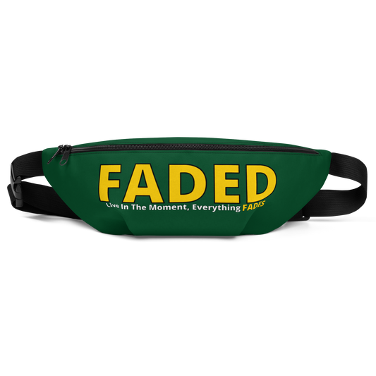 Faded (Yellow Logo) "Live In The Moment" Green Fanny Pack