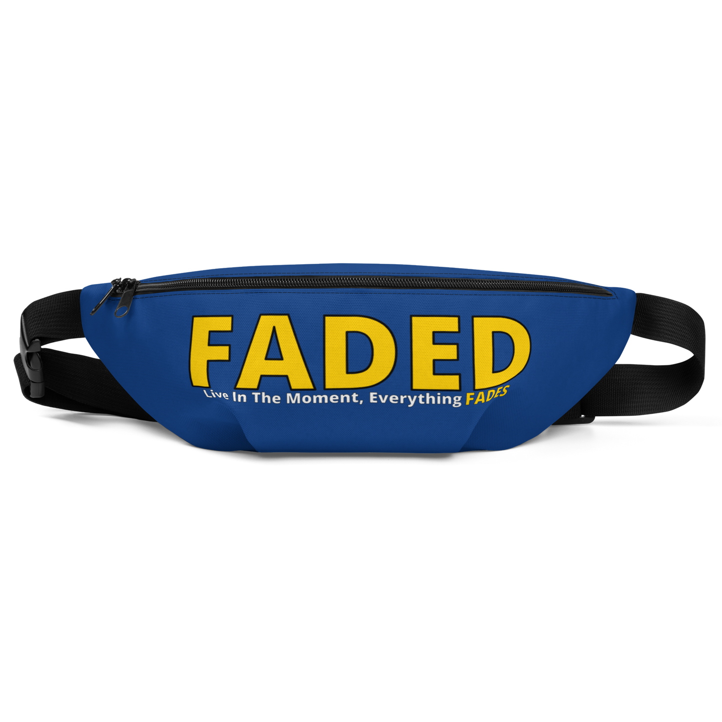 Faded (Yellow Logo) "Live In The Moment" Blue Fanny Pack