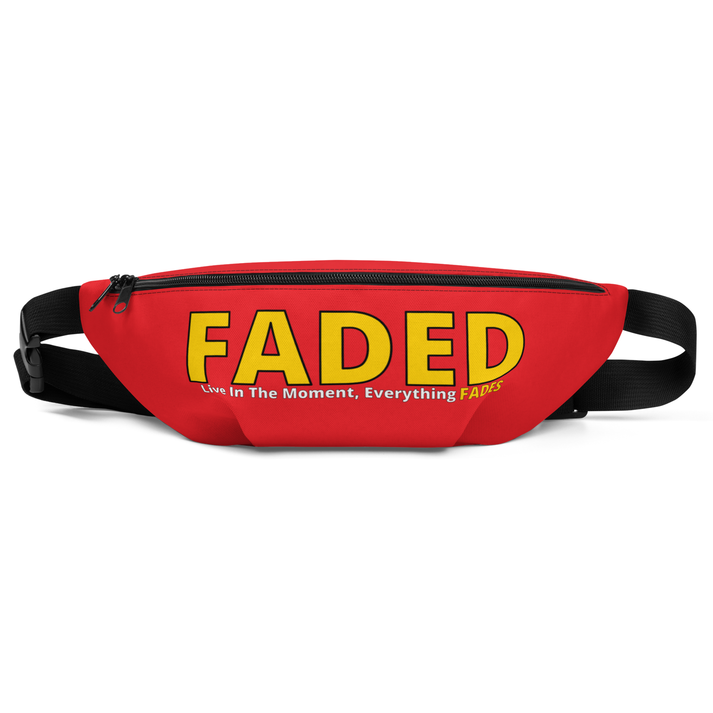 Faded (Yellow Logo) "Live In The Moment) Red Fanny Pack