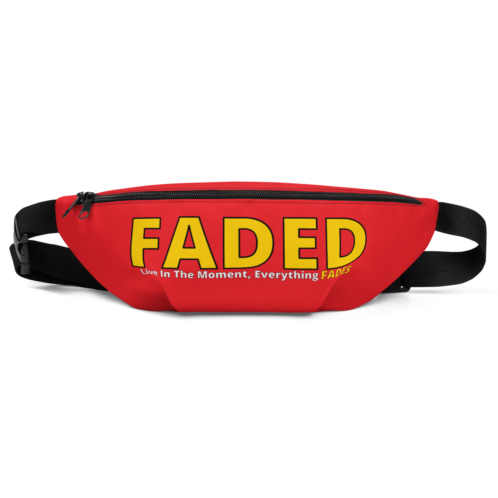 Faded (Yellow Logo) "Live In The Moment) Red Fanny Pack