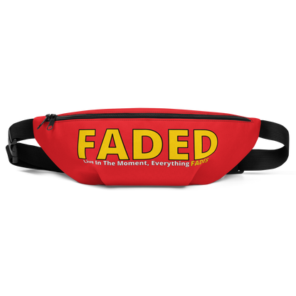 Faded (Yellow Logo) "Live In The Moment) Red Fanny Pack