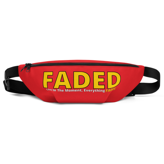 Faded (Yellow Logo) "Live In The Moment) Red Fanny Pack