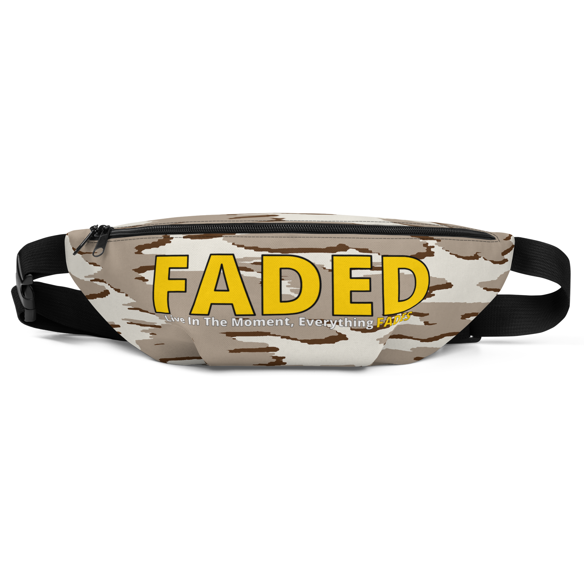 Faded (Yellow Logo) "Live In The Moment" Camo Fanny Pack
