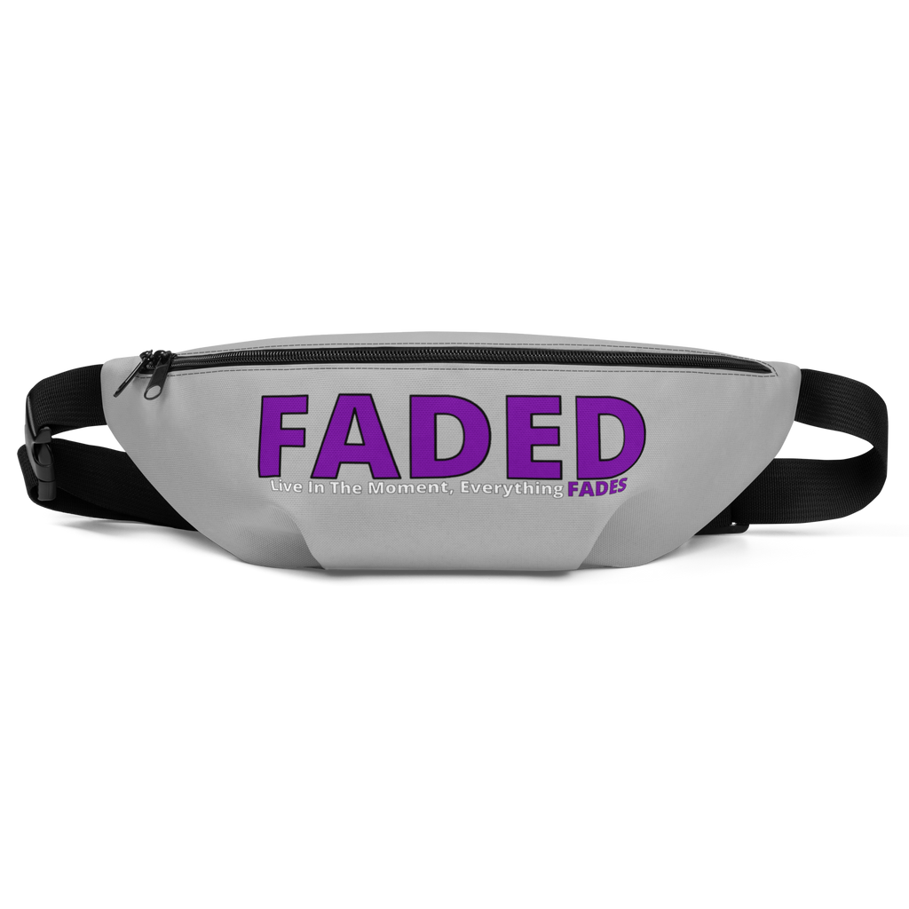 Faded (Purple Logo) “Live In The Moment” Grey Fanny Pack