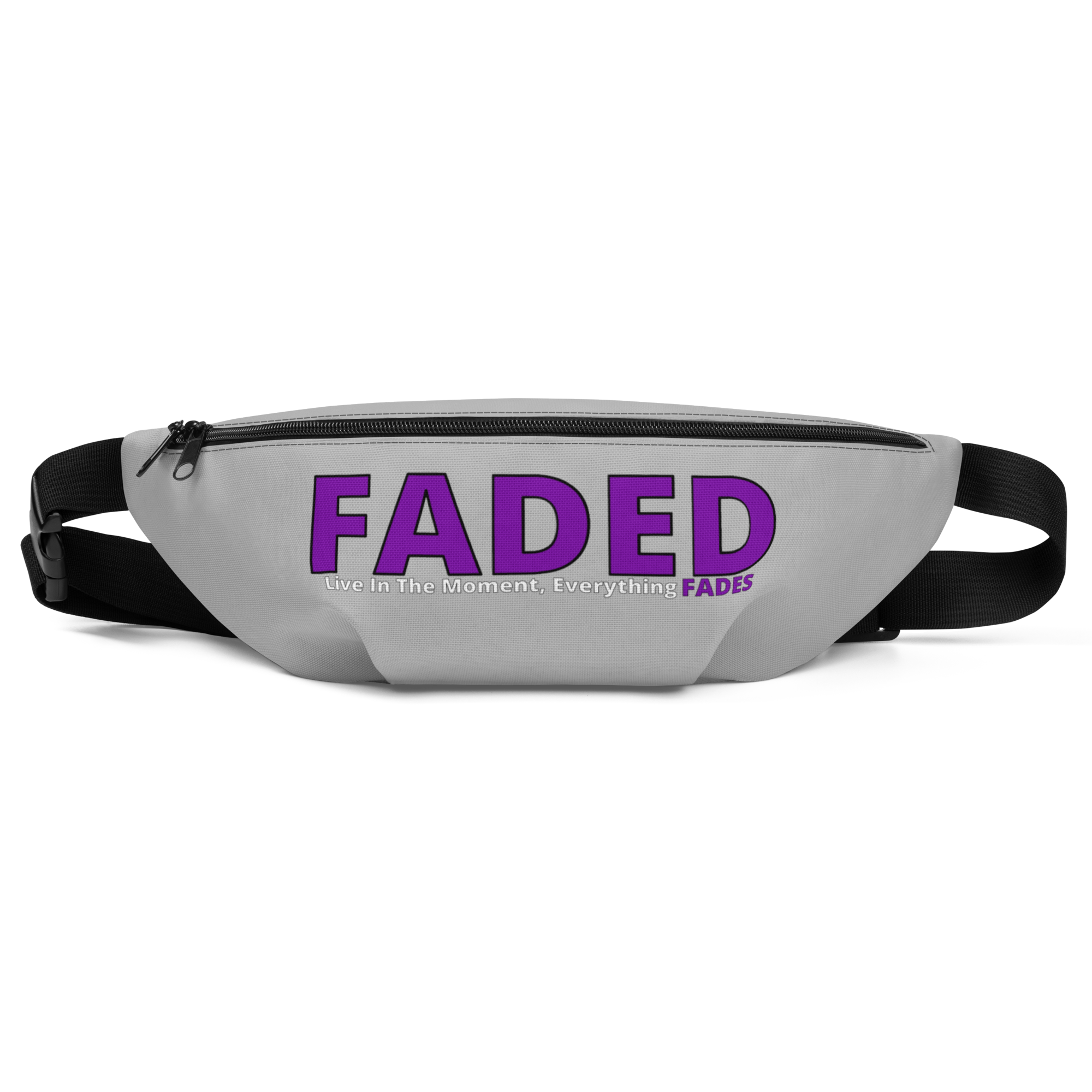 Faded (Purple Logo) “Live In The Moment” Grey Fanny Pack