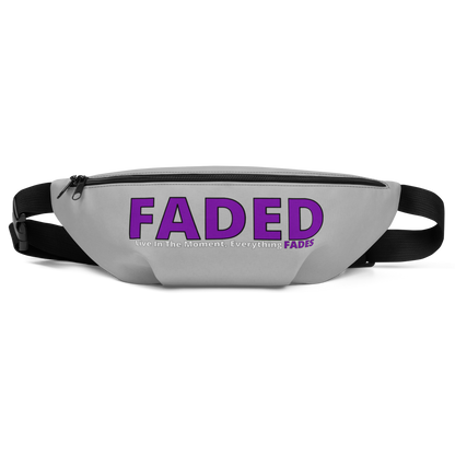 Faded (Purple Logo) “Live In The Moment” Grey Fanny Pack