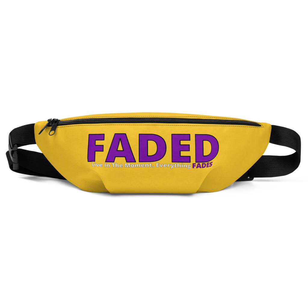 Faded (Purple Logo) "Live In The Moment" Yellow Fanny Pack