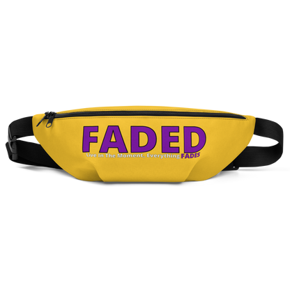 Faded (Purple Logo) "Live In The Moment" Yellow Fanny Pack