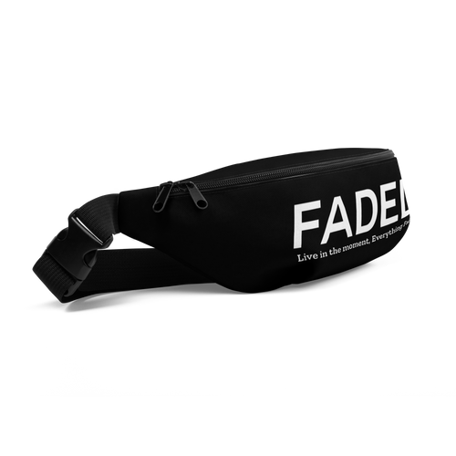 Faded "Live In The Moment" Black Fanny Pack - Faded Fabrics
