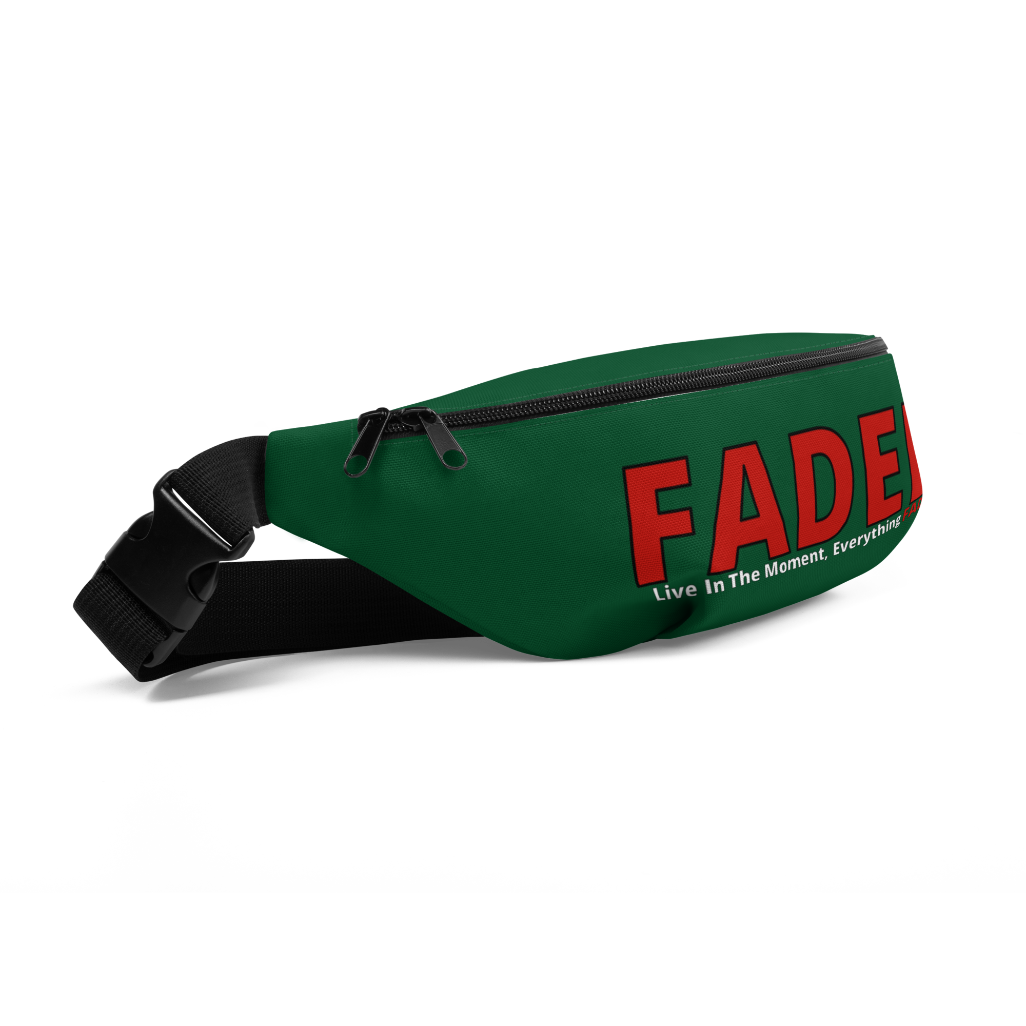 Faded (Red Logo) "Live In The Moment" Green Fanny Pack