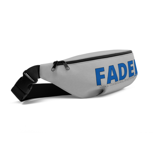 Faded (Blue Logo) "Live In The Moment" Grey Fanny Pack - Faded Fabrics