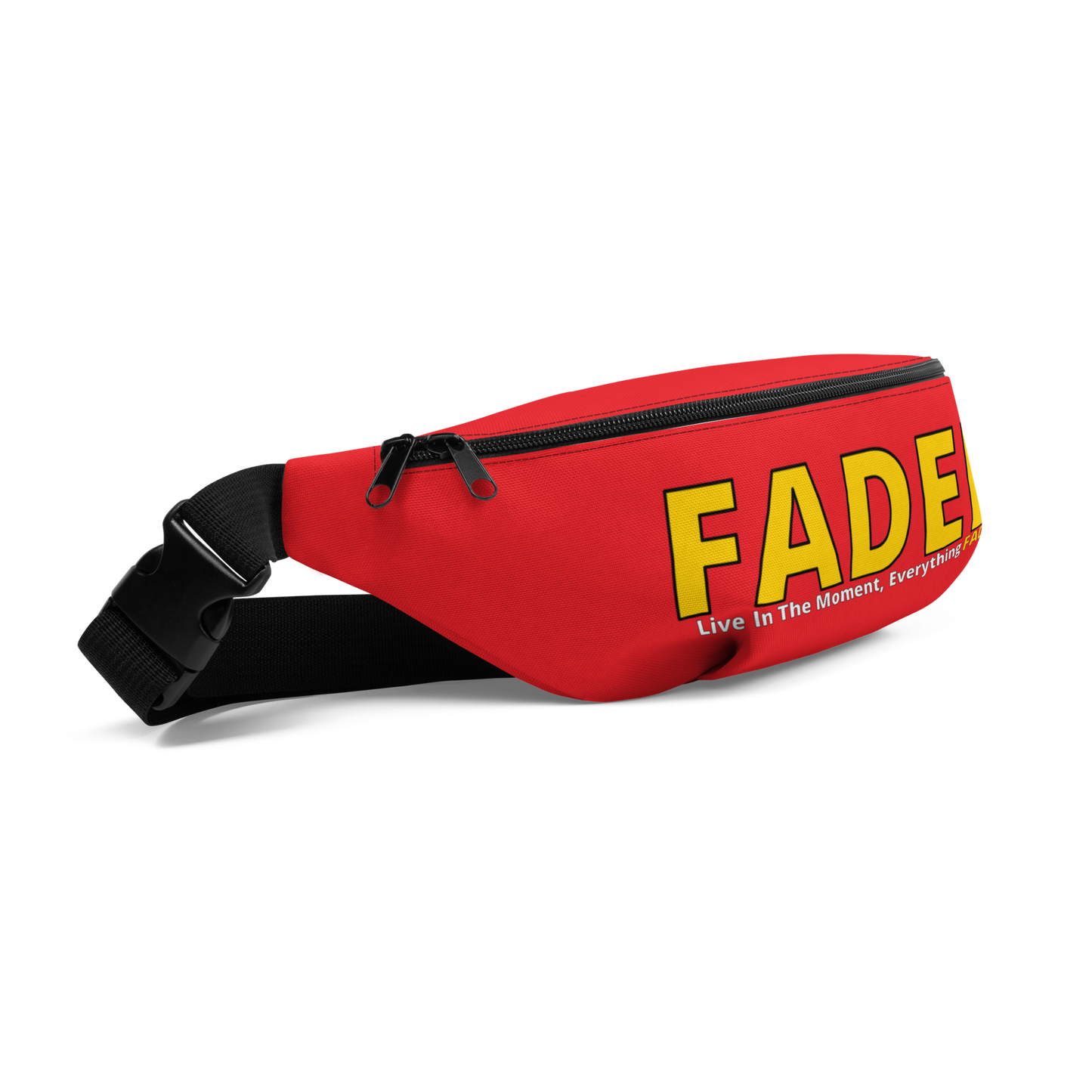 Faded (Yellow Logo) "Live In The Moment) Red Fanny Pack