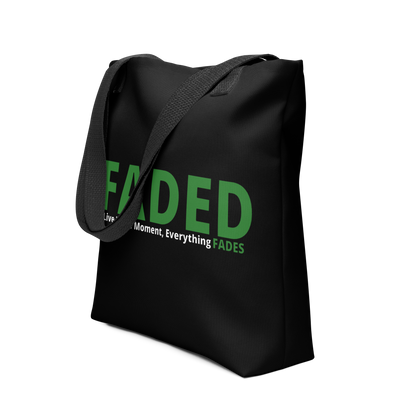 Faded (Green Logo) "Live In The Moment" Tote Bag