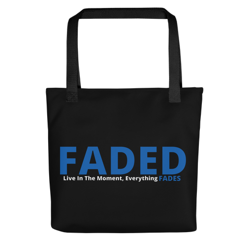 Faded (Blue Logo) "Live In The Moment" Tote Bag - Faded Fabrics