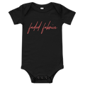 Red Faded Fabrics Logo Baby Short Sleeve One Piece - Faded Fabrics