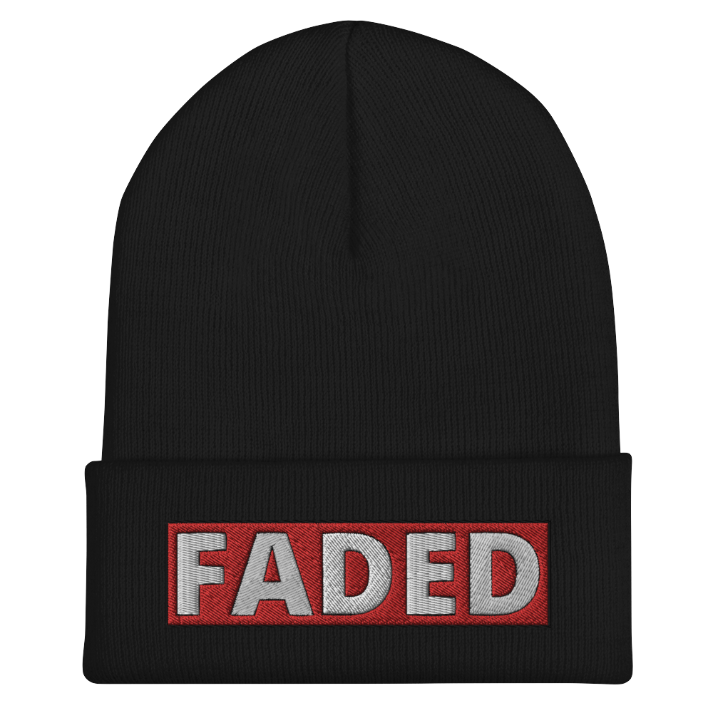 The iconic “Faded” box logo beanie