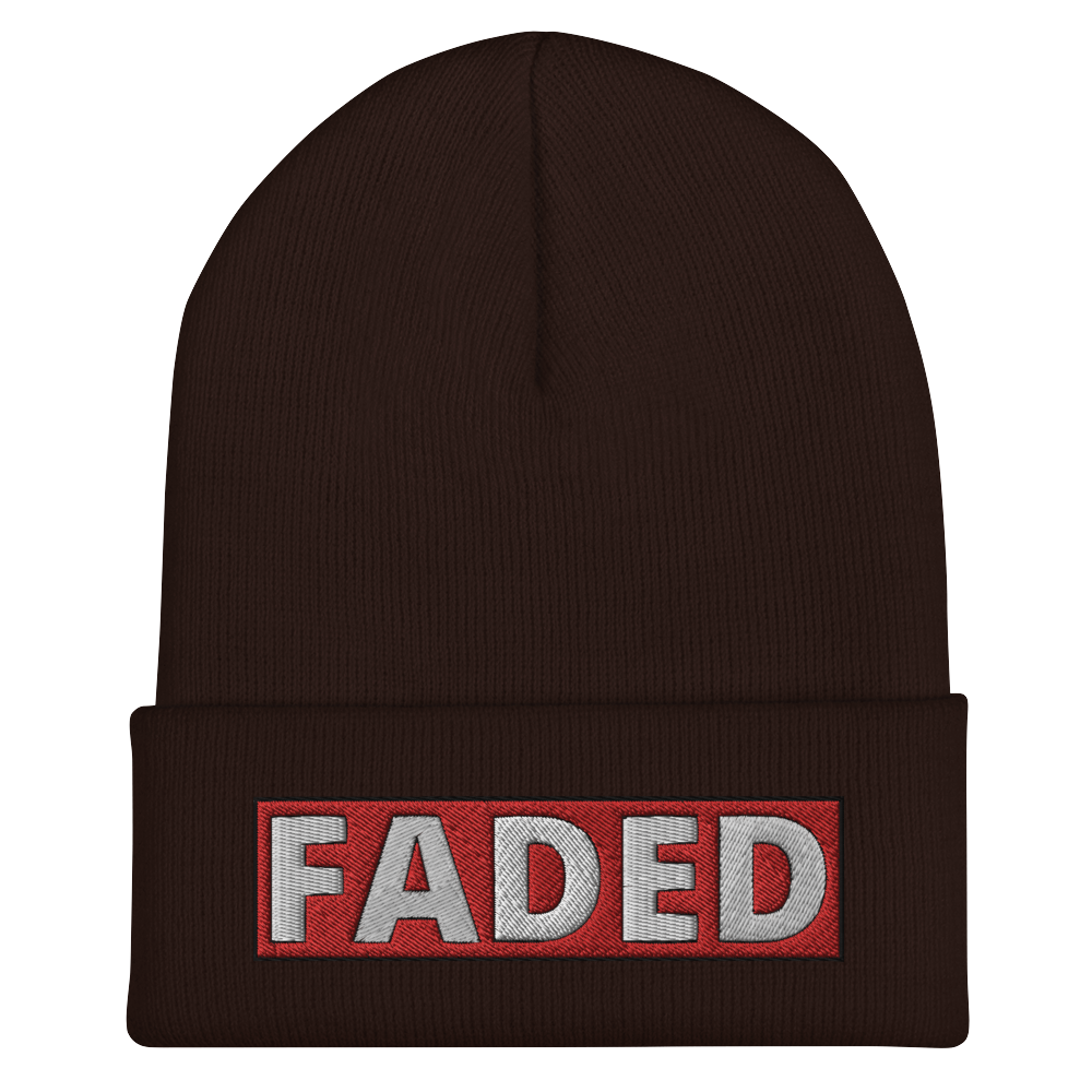 The iconic “Faded” box logo beanie