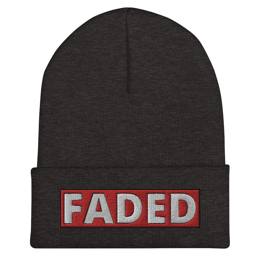 The iconic “Faded” box logo beanie