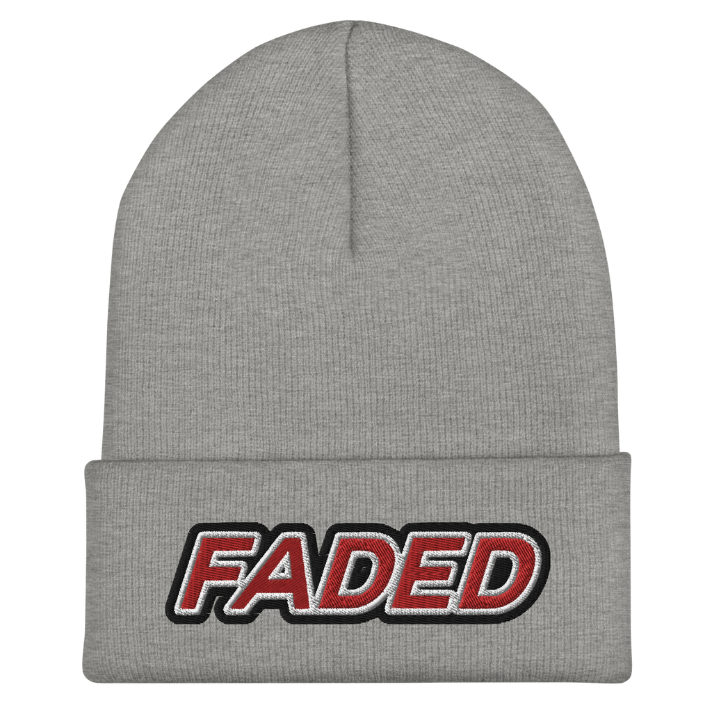Faded (Red/White/Black Outline) Cuffed Beanie
