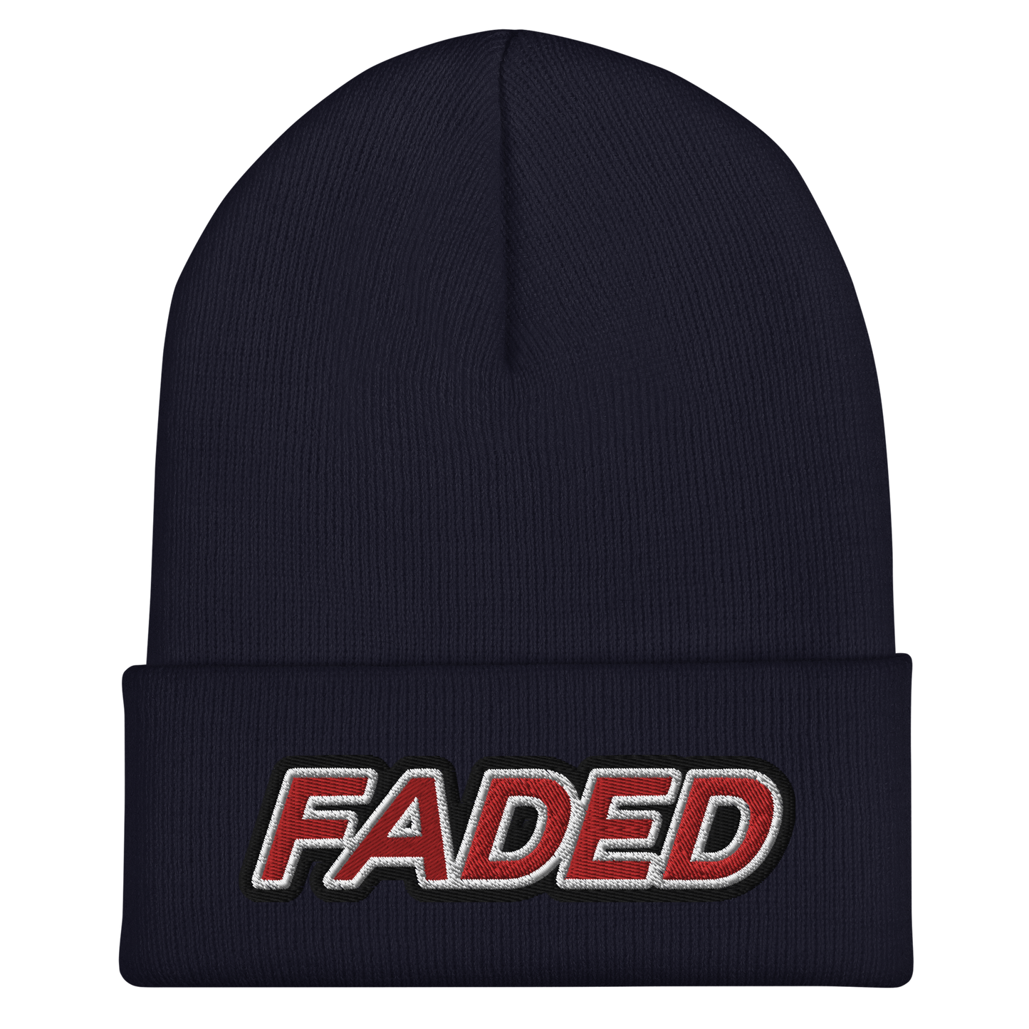 Faded (Red/White/Black Outline) Cuffed Beanie