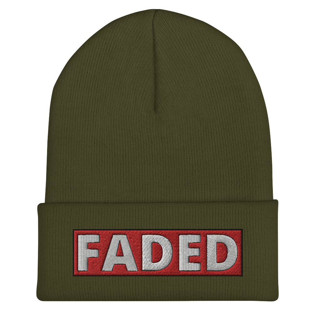 The iconic “Faded” box logo beanie