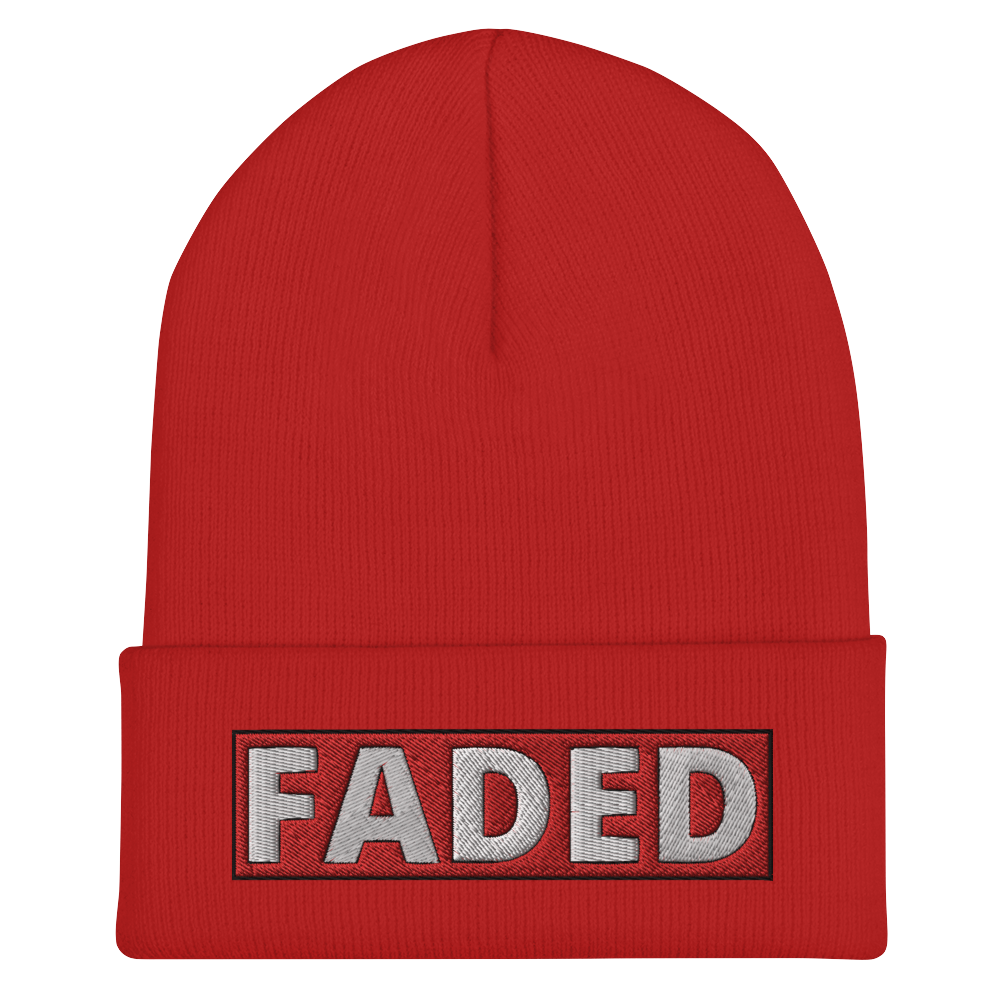 The iconic “Faded” box logo beanie