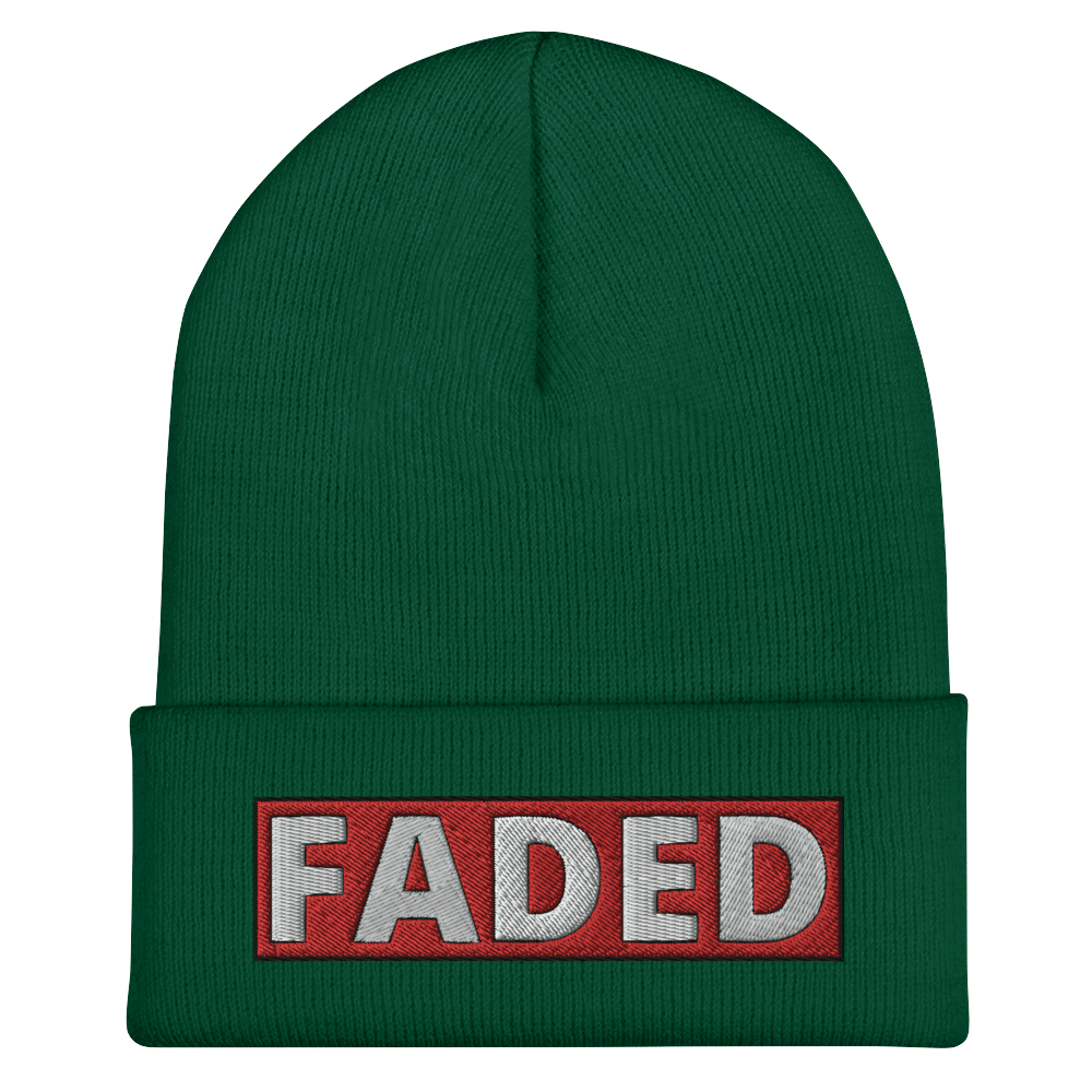 The iconic “Faded” box logo beanie