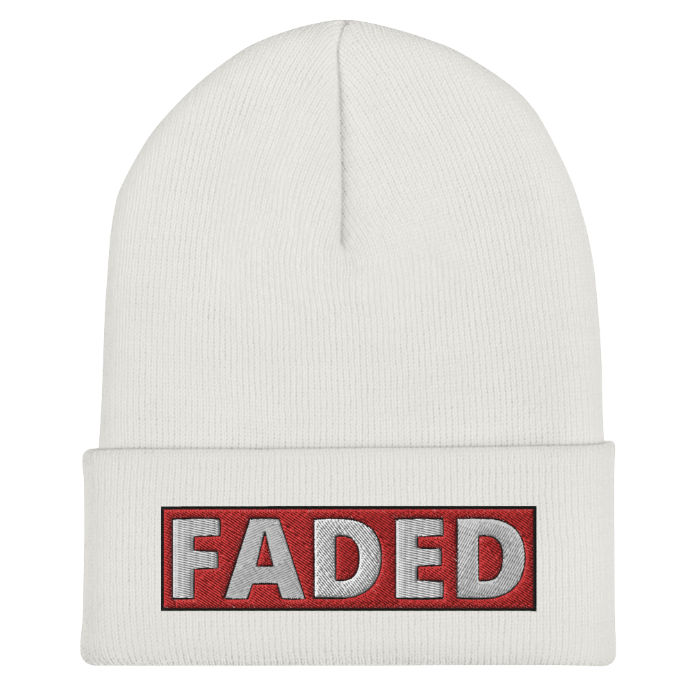 The iconic “Faded” box logo beanie