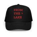 From The Lake (Red Embroidery) Foam Trucker Hat - Faded Fabrics