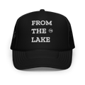 From The Lake (White Embroidery) Foam Trucker Hat - Faded Fabrics